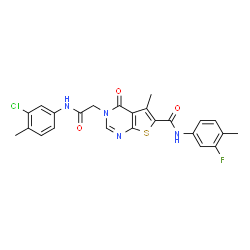 ChemSpider 2D Image | 3-{2-[(3-Chloro-4-methylphenyl)amino]-2-oxoethyl}-N-(3-fluoro-4-methylphenyl)-5-methyl-4-oxo-3,4-dihydrothieno[2,3-d]pyrimidine-6-carboxamide | C24H20ClFN4O3S