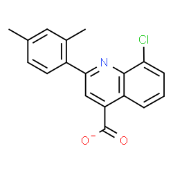 ChemSpider 2D Image | 8-Chloro-2-(2,4-dimethylphenyl)-4-quinolinecarboxylate | C18H13ClNO2