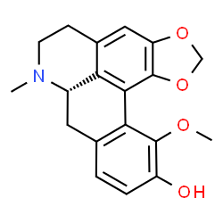 ChemSpider 2D Image | (7aS)-12-Methoxy-7-methyl-6,7,7a,8-tetrahydro-5H-[1,3]benzodioxolo[6,5,4-de]benzo[g]quinolin-11-ol | C19H19NO4