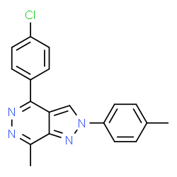 ChemSpider 2D Image | 4-(4-Chlorophenyl)-7-methyl-2-(4-methylphenyl)-2H-pyrazolo[3,4-d]pyridazine | C19H15ClN4
