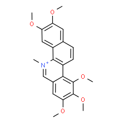 ChemSpider 2D Image | 2,3,8,9,10-Pentamethoxy-5-methylbenzo[c]phenanthridinium | C23H24NO5