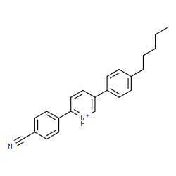 ChemSpider 2D Image | 2-(4-Cyanophenyl)-5-(4-pentylphenyl)pyridinium | C23H23N2