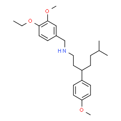 ChemSpider 2D Image | N-(4-Ethoxy-3-methoxybenzyl)-3-(4-methoxyphenyl)-6-methyl-1-heptanamine | C25H37NO3