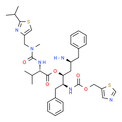 ChemSpider 2D Image | (2S,3S,5S)-5-Amino-1,6-diphenyl-2-{[(1,3-thiazol-5-ylmethoxy)carbonyl]amino}-3-hexanyl N-{[(2-isopropyl-1,3-thiazol-4-yl)methyl](methyl)carbamoyl}-L-valinate | C37H48N6O5S2