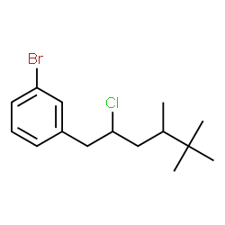 ChemSpider 2D Image | 1-Bromo-3-(2-chloro-4,5,5-trimethylhexyl)benzene | C15H22BrCl