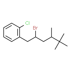 ChemSpider 2D Image | 1-(2-Bromo-4,5,5-trimethylhexyl)-2-chlorobenzene | C15H22BrCl