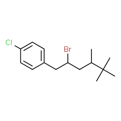 ChemSpider 2D Image | 1-(2-Bromo-4,5,5-trimethylhexyl)-4-chlorobenzene | C15H22BrCl
