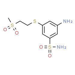 ChemSpider 2D Image | 3-Amino-5-{[2-(methylsulfonyl)ethyl]sulfanyl}benzenesulfonamide | C9H14N2O4S3
