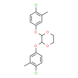 ChemSpider 2D Image | 2,3-Bis(4-chloro-3-methylphenoxy)-1,4-dioxane | C18H18Cl2O4