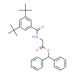 ChemSpider 2D Image | Diphenylmethyl N-[3,5-bis(2-methyl-2-propanyl)benzoyl]glycinate | C30H35NO3