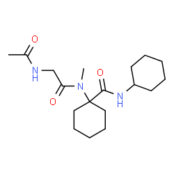ChemSpider 2D Image | 1-[(N-Acetylglycyl)(methyl)amino]-N-cyclohexylcyclohexanecarboxamide | C18H31N3O3