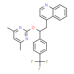ChemSpider 2D Image | 4-{2-[(4,6-Dimethyl-2-pyrimidinyl)oxy]-2-[4-(trifluoromethyl)phenyl]ethyl}quinoline | C24H20F3N3O