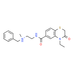 ChemSpider 2D Image | N-Benzyl-2-{[(4-ethyl-3-oxo-3,4-dihydro-2H-1,4-benzothiazin-6-yl)carbonyl]amino}-N-methylethanaminium | C21H26N3O2S