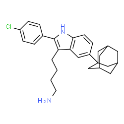 ChemSpider 2D Image | 4-[5-(Adamantan-1-yl)-2-(4-chlorophenyl)-1H-indol-3-yl]-1-butanamine | C28H33ClN2