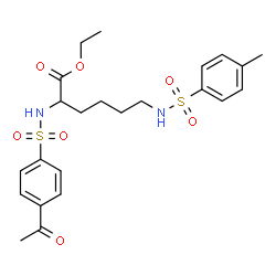 ChemSpider 2D Image | Ethyl N~2~-[(4-acetylphenyl)sulfonyl]-N~6~-[(4-methylphenyl)sulfonyl]lysinate | C23H30N2O7S2