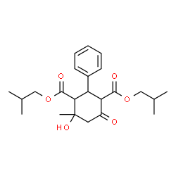 ChemSpider 2D Image | Diisobutyl 4-hydroxy-4-methyl-6-oxo-2-phenyl-1,3-cyclohexanedicarboxylate | C23H32O6