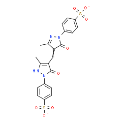 ChemSpider 2D Image | 4-(3-Methyl-4-{[5-methyl-3-oxo-2-(4-sulfonatophenyl)-2,3-dihydro-1H-pyrazol-4-yl]methylene}-5-oxo-4,5-dihydro-1H-pyrazol-1-yl)benzenesulfonate | C21H16N4O8S2