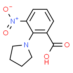 ChemSpider 2D Image | 3-Nitro-2-(1-pyrrolidinyl)benzoic acid | C11H12N2O4