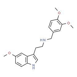 ChemSpider 2D Image | N-(3,4-Dimethoxybenzyl)-2-(5-methoxy-1H-indol-3-yl)ethanamine | C20H24N2O3