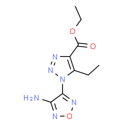 ChemSpider 2D Image | Ethyl 1-(4-amino-1,2,5-oxadiazol-3-yl)-5-ethyl-1H-1,2,3-triazole-4-carboxylate | C9H12N6O3
