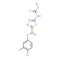 ChemSpider 2D Image | Methyl {5-[1-(4-chloro-3-methylphenoxy)ethyl]-1,3,4-thiadiazol-2-yl}carbamate | C13H14ClN3O3S