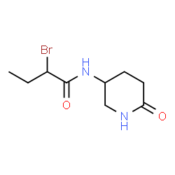 ChemSpider 2D Image | 2-Bromo-N-(6-oxo-3-piperidinyl)butanamide | C9H15BrN2O2