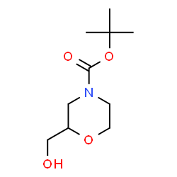 ChemSpider 2D Image | tert-Butyl-2-(hydroxymethyl)morpholin-4-carboxylat | C10H19NO4