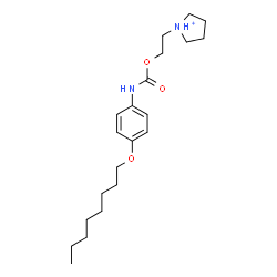ChemSpider 2D Image | 1-[2-({[4-(Octyloxy)phenyl]carbamoyl}oxy)ethyl]pyrrolidinium | C21H35N2O3