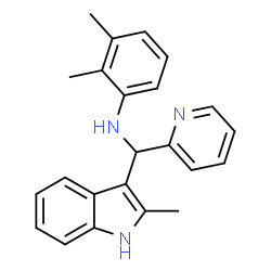 ChemSpider 2D Image | 2,3-Dimethyl-N-[(2-methyl-1H-indol-3-yl)(2-pyridinyl)methyl]aniline | C23H23N3