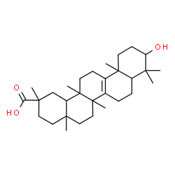 ChemSpider 2D Image | 10-Hydroxy-2,4a,6a,9,9,12a,14a-heptamethyl-1,2,3,4,4a,5,6,6a,7,8,8a,9,10,11,12,12a,13,14,14a,14b-icosahydro-2-picenecarboxylic acid | C30H48O3