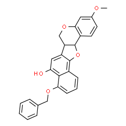 ChemSpider 2D Image | 9-(Benzyloxy)-3-methoxy-6a,13a-dihydro-6H-naphtho[2',1':4,5]furo[3,2-c]chromen-8-ol | C27H22O5