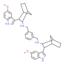 ChemSpider 2D Image | N,N'-[1,3-Phenylenebis(methylene)]bis[3-(5-methoxy-1H-indol-3-yl)bicyclo[2.2.1]heptan-2-amine] | C40H46N4O2