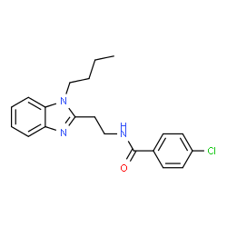 ChemSpider 2D Image | N-[2-(1-Butyl-1H-benzimidazol-2-yl)ethyl]-4-chlorobenzamide | C20H22ClN3O