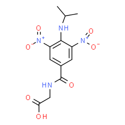 ChemSpider 2D Image | N-[4-(Isopropylamino)-3,5-dinitrobenzoyl]glycine | C12H14N4O7