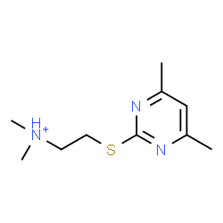 ChemSpider 2D Image | 2-[(4,6-Dimethyl-2-pyrimidinyl)sulfanyl]-N,N-dimethylethanaminium | C10H18N3S