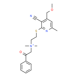 ChemSpider 2D Image | N-(2-{[3-Cyano-4-(methoxymethyl)-6-methyl-2-pyridinyl]sulfanyl}ethyl)-N,N-dimethyl-2-oxo-2-phenylethanaminium | C21H26N3O2S