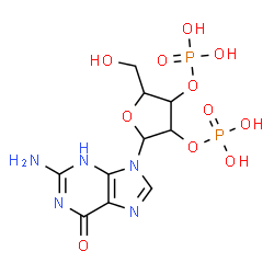 ChemSpider 2D Image | 2-Amino-9-(2,3-di-O-phosphonopentofuranosyl)-3,9-dihydro-6H-purin-6-one | C10H15N5O11P2