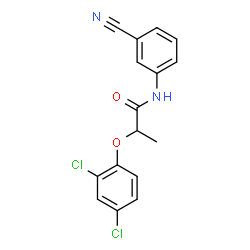 ChemSpider 2D Image | N-(3-Cyanophenyl)-2-(2,4-dichlorophenoxy)propanamide | C16H12Cl2N2O2
