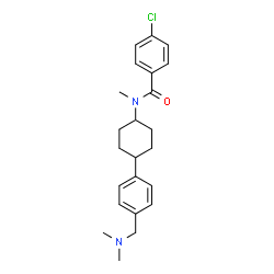 ChemSpider 2D Image | 4-Chloro-N-[4-(4-dimethylaminomethyl-phenyl)-cyclohexyl]-N-methyl-benzamide | C23H29ClN2O