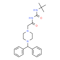ChemSpider 2D Image | 2-[4-(Diphenylmethyl)-1-piperazinyl]-N-[(2-methyl-2-propanyl)carbamoyl]acetamide | C24H32N4O2