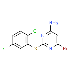 ChemSpider 2D Image | 6-Bromo-2-[(2,5-dichlorophenyl)sulfanyl]-4-pyrimidinamine | C10H6BrCl2N3S