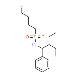 ChemSpider 2D Image | 4-Chloro-N-(2-ethyl-1-phenylbutyl)-1-butanesulfonamide | C16H26ClNO2S