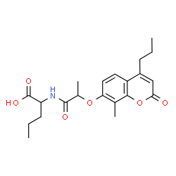 ChemSpider 2D Image | N-{2-[(8-Methyl-2-oxo-4-propyl-2H-chromen-7-yl)oxy]propanoyl}norvaline | C21H27NO6