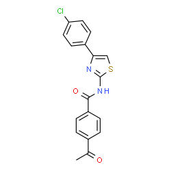 ChemSpider 2D Image | 4-Acetyl-N-[4-(4-chlorophenyl)-1,3-thiazol-2-yl]benzamide | C18H13ClN2O2S