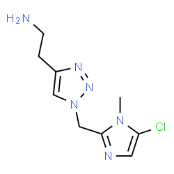 ChemSpider 2D Image | 2-{1-[(5-Chloro-1-methyl-1H-imidazol-2-yl)methyl]-1H-1,2,3-triazol-4-yl}ethanamine | C9H13ClN6