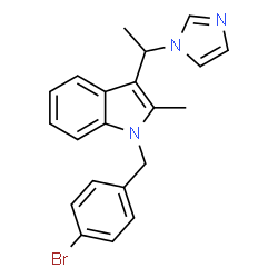 ChemSpider 2D Image | 1-(4-Bromobenzyl)-3-[1-(1H-imidazol-1-yl)ethyl]-2-methyl-1H-indole | C21H20BrN3