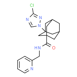 ChemSpider 2D Image | 3-(3-Chloro-1H-1,2,4-triazol-1-yl)-N-(2-pyridinylmethyl)-1-adamantanecarboxamide | C19H22ClN5O