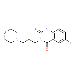 ChemSpider 2D Image | 6-Fluoro-3-[3-(4-morpholinyl)propyl]-2-thioxo-2,3-dihydro-4(1H)-quinazolinone | C15H18FN3O2S