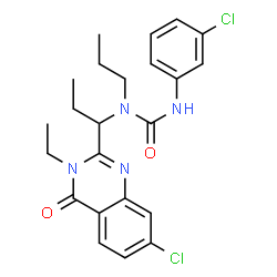 ChemSpider 2D Image | 1-[1-(7-Chloro-3-ethyl-4-oxo-3,4-dihydro-2-quinazolinyl)propyl]-3-(3-chlorophenyl)-1-propylurea | C23H26Cl2N4O2