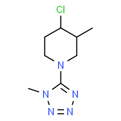 ChemSpider 2D Image | 4-Chloro-3-methyl-1-(1-methyl-1H-tetrazol-5-yl)piperidine | C8H14ClN5